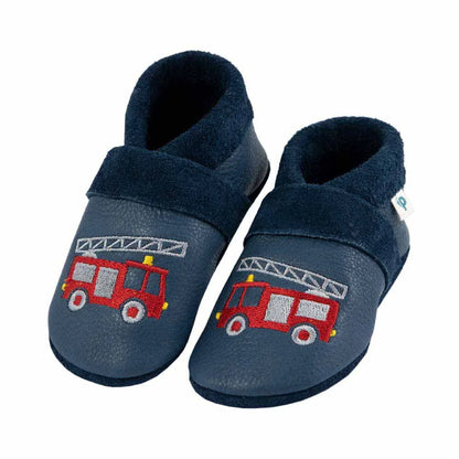 Pantolinos Lederschuhe mit gestickter Feuerwehr