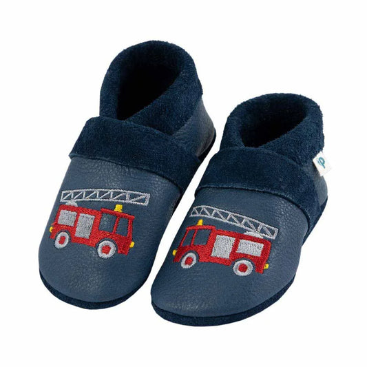 Pantolinos Lederschuhe mit gestickter Feuerwehr