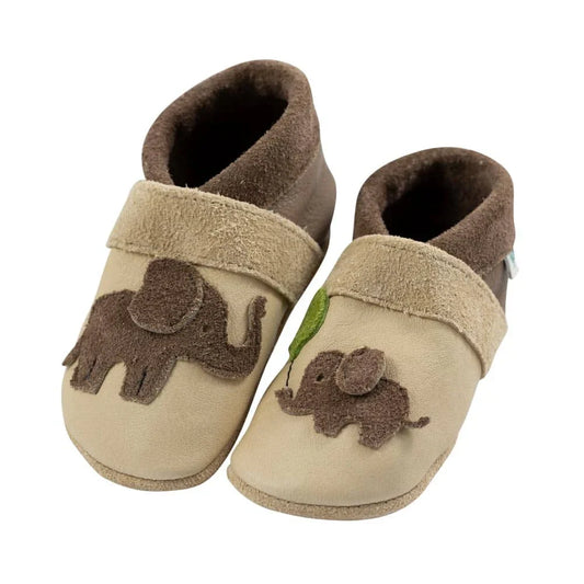 Pantolinos Lederschuhe mit Elefanten