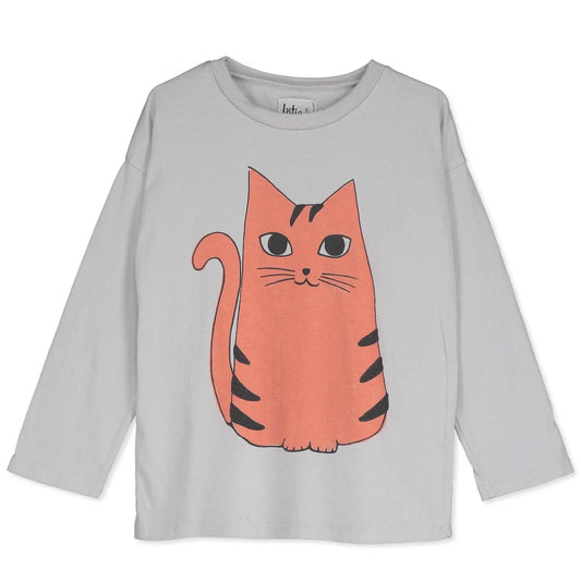 Lötiekids Langarmshirt Red Cat Grey