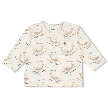 Feetje Langarmshirt AOP - Narwal