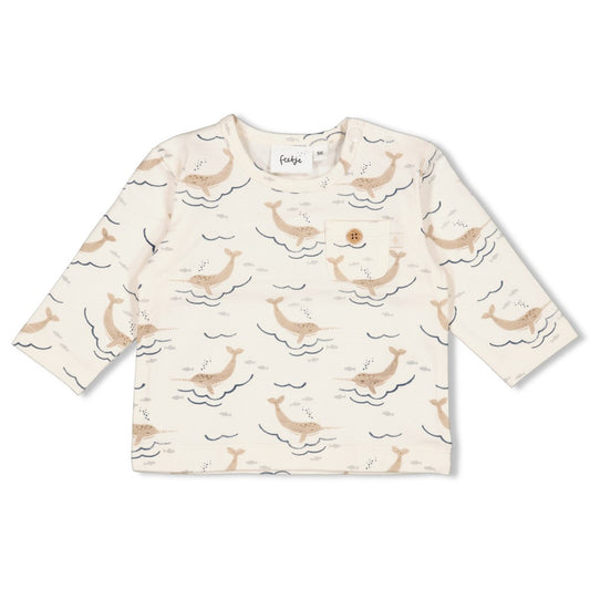 Feetje Langarmshirt AOP - Narwal