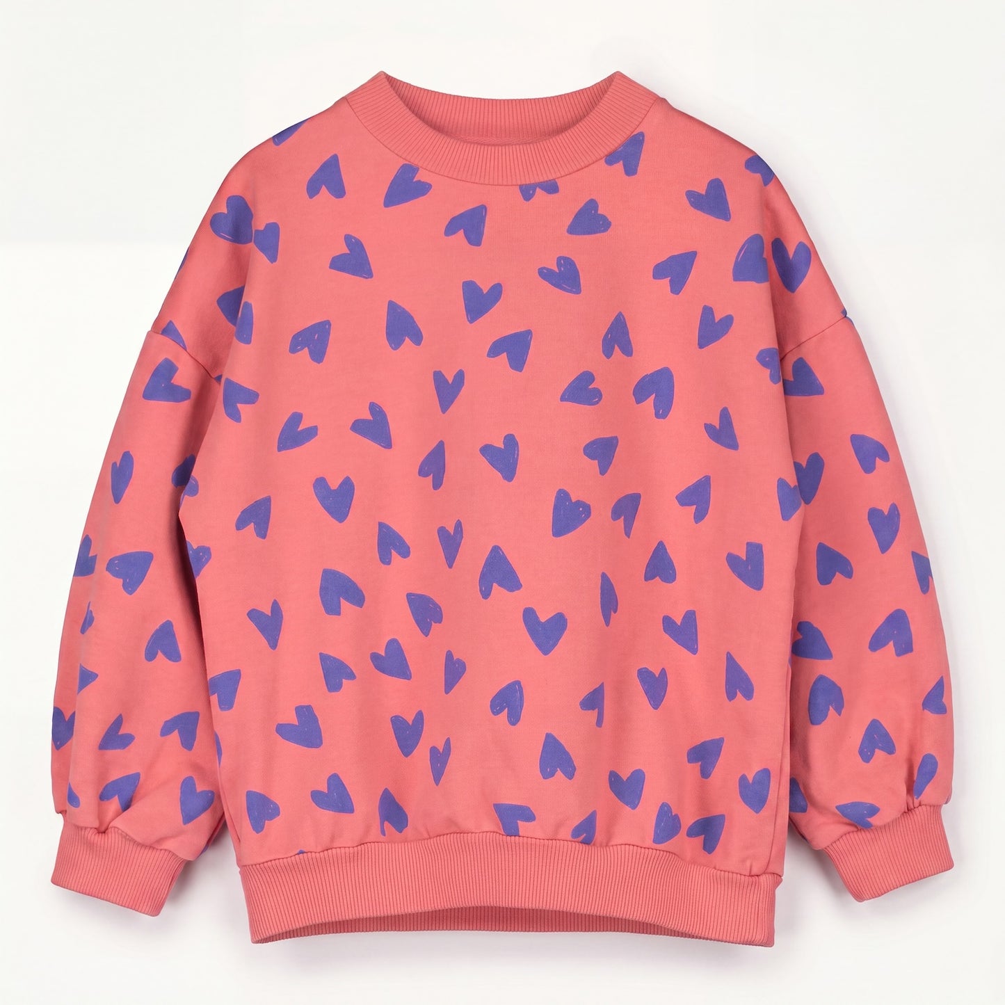 Lötiekids Sweatshirt Hearts Allover Coral