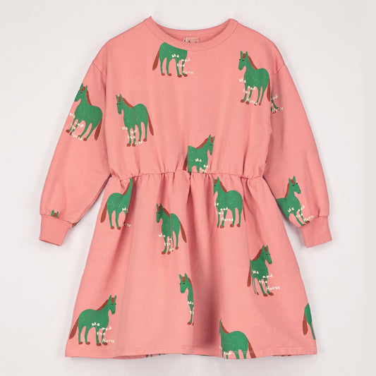Lötiekids Sweatkleid Horses Allover Peach rose