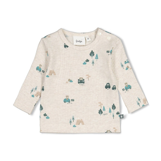 Feetje Langarmshirt gerippt AOP - Beep Beep