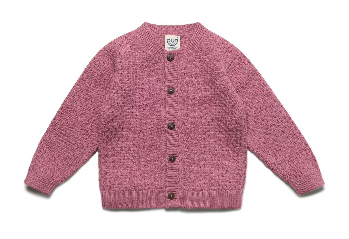 Puri Strickjacke Moosstrick Granatapfel GOTS