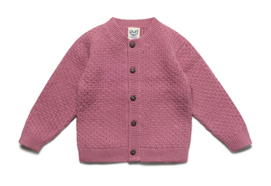 Puri Strickjacke Moosstrick Granatapfel GOTS