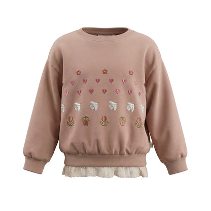 Your Wishes Sweatshirt mit Stickdetails Rüschenbund