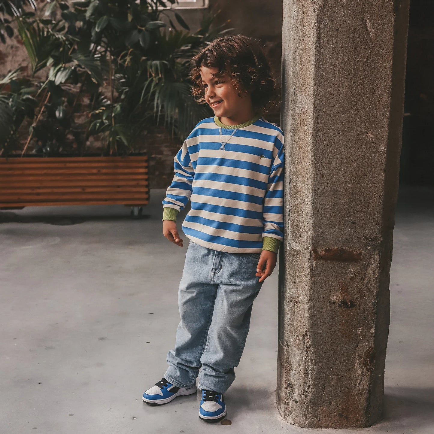 Your Wishes Sweatshirt gestreift in Blau/Grün