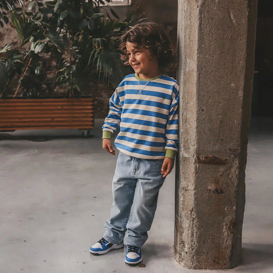 Your Wishes Sweatshirt gestreift in Blau/Grün