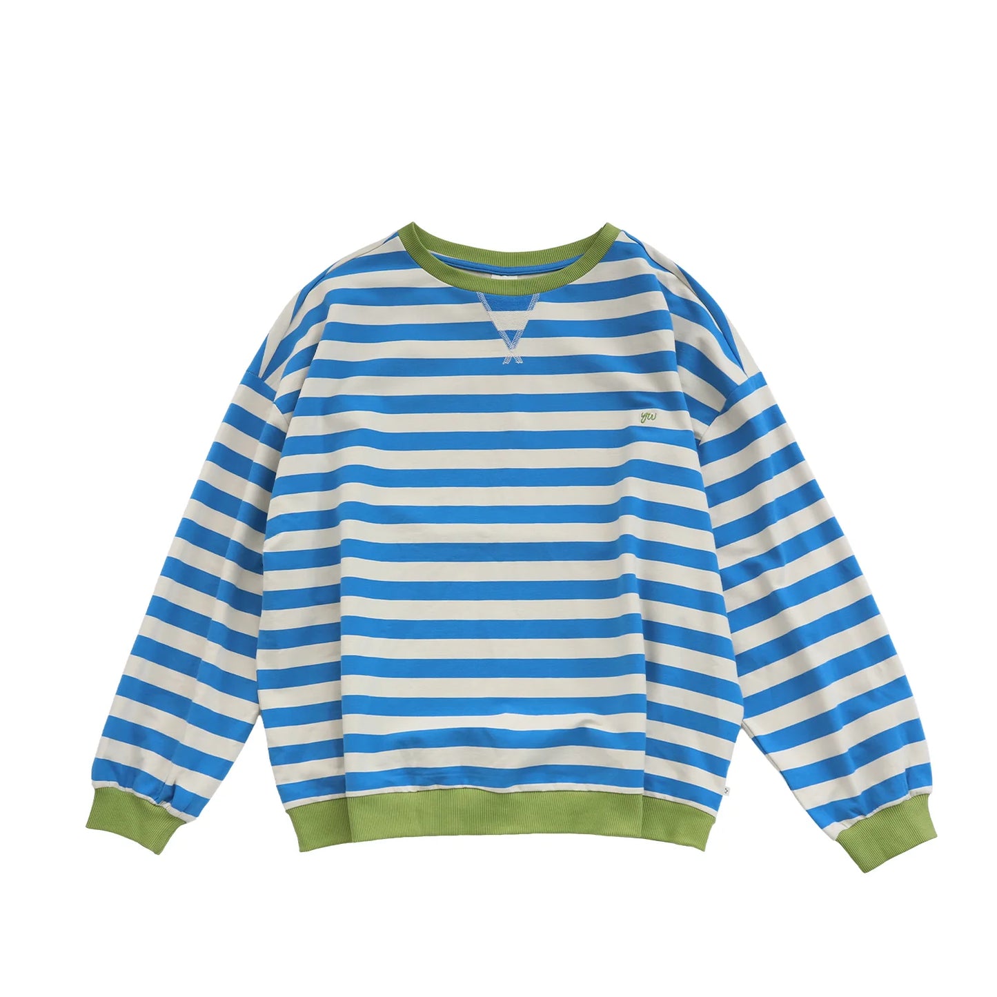 Your Wishes Sweatshirt gestreift in Blau/Grün für Mamas - Minime-Look