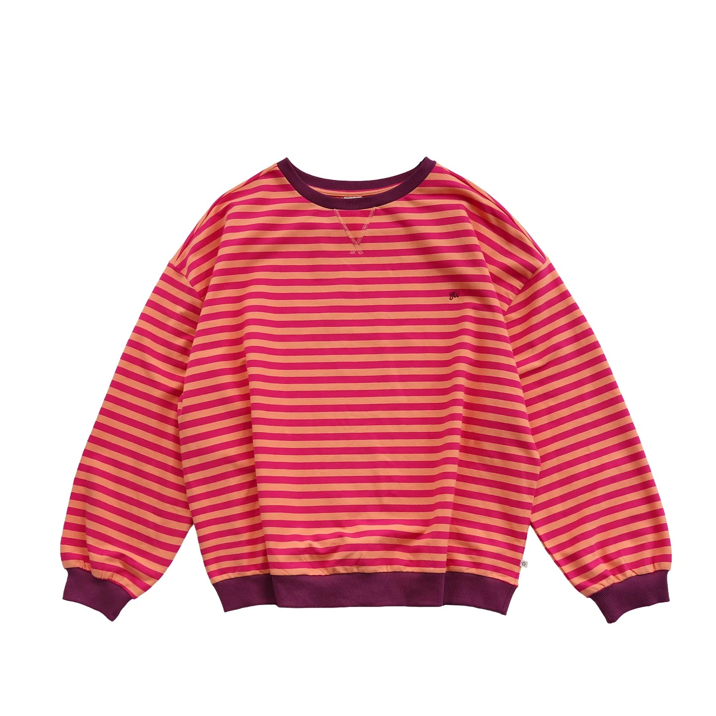 Your Wishes Sweatshirt gestreift in Rot/Violett für Mamas - Minime-Look