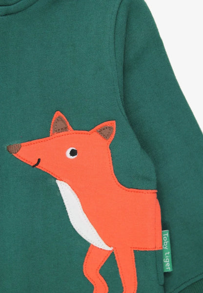 Toby Tiger Sweatjacke mit Fuchs-Applikation GOTS