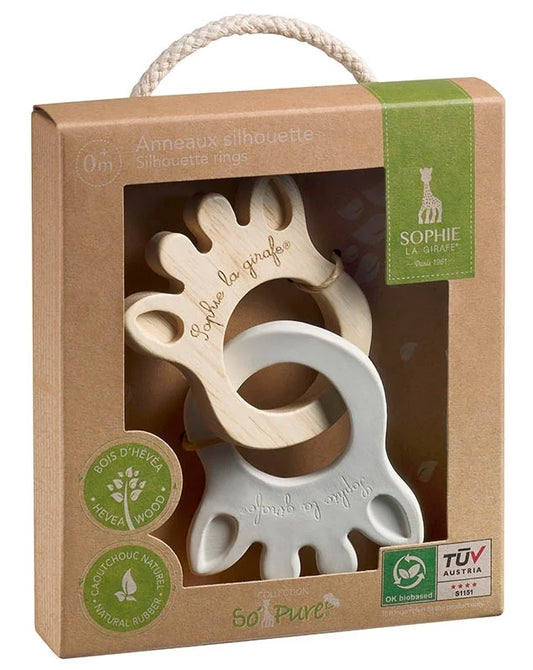 Sophie la girafe® So'Pure - Greifling/Beißring Silhouette / Naturkautschuk + Kautschukbaumholz