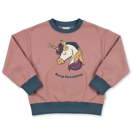 Maxomorra Sweatshirt Unicorn  - Keep Dreaming GOTS