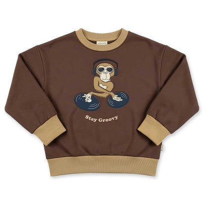 Maxomorra Sweatshirt Monkey - Stay Groovy GOTS