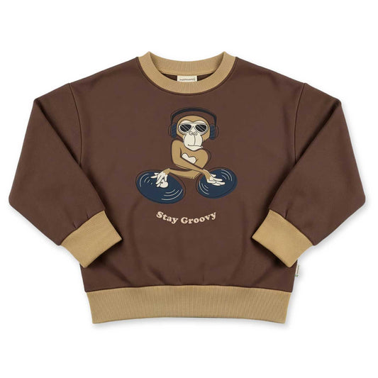 Maxomorra Sweatshirt Monkey - Stay Groovy GOTS