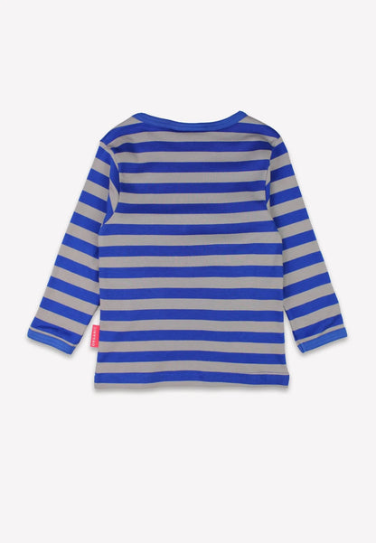 Toby Tiger Langarmshirt gestreift mit Feuerwehr-Applikation GOTS