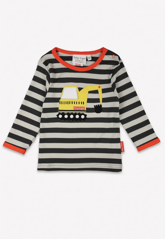 Toby Tiger Langarmshirt mit Bagerapplikation GOTS