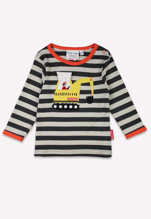 Toby Tiger Langarmshirt mit Bagerapplikation GOTS