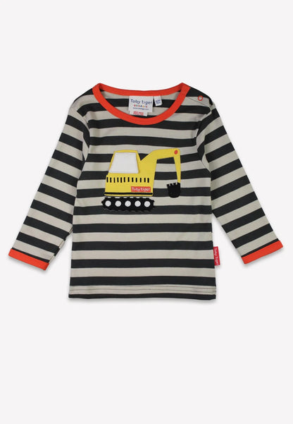 Toby Tiger Langarmshirt mit Bagerapplikation GOTS