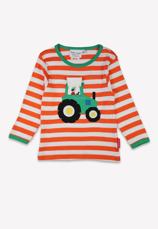 Toby Tiger Langarmshirt mit Traktor-Applikation GOTS