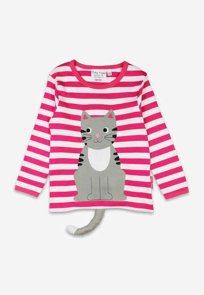 Toby Tiger Langarmshirt mit Katzenapplikation GOTS