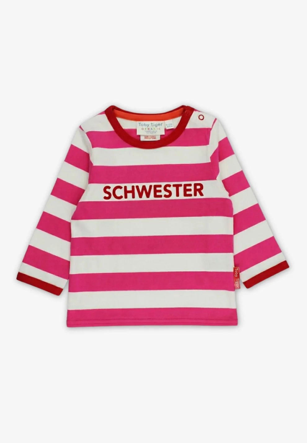 Toby Tiger Langarmshirt 'Schwester' gestreift GOTS