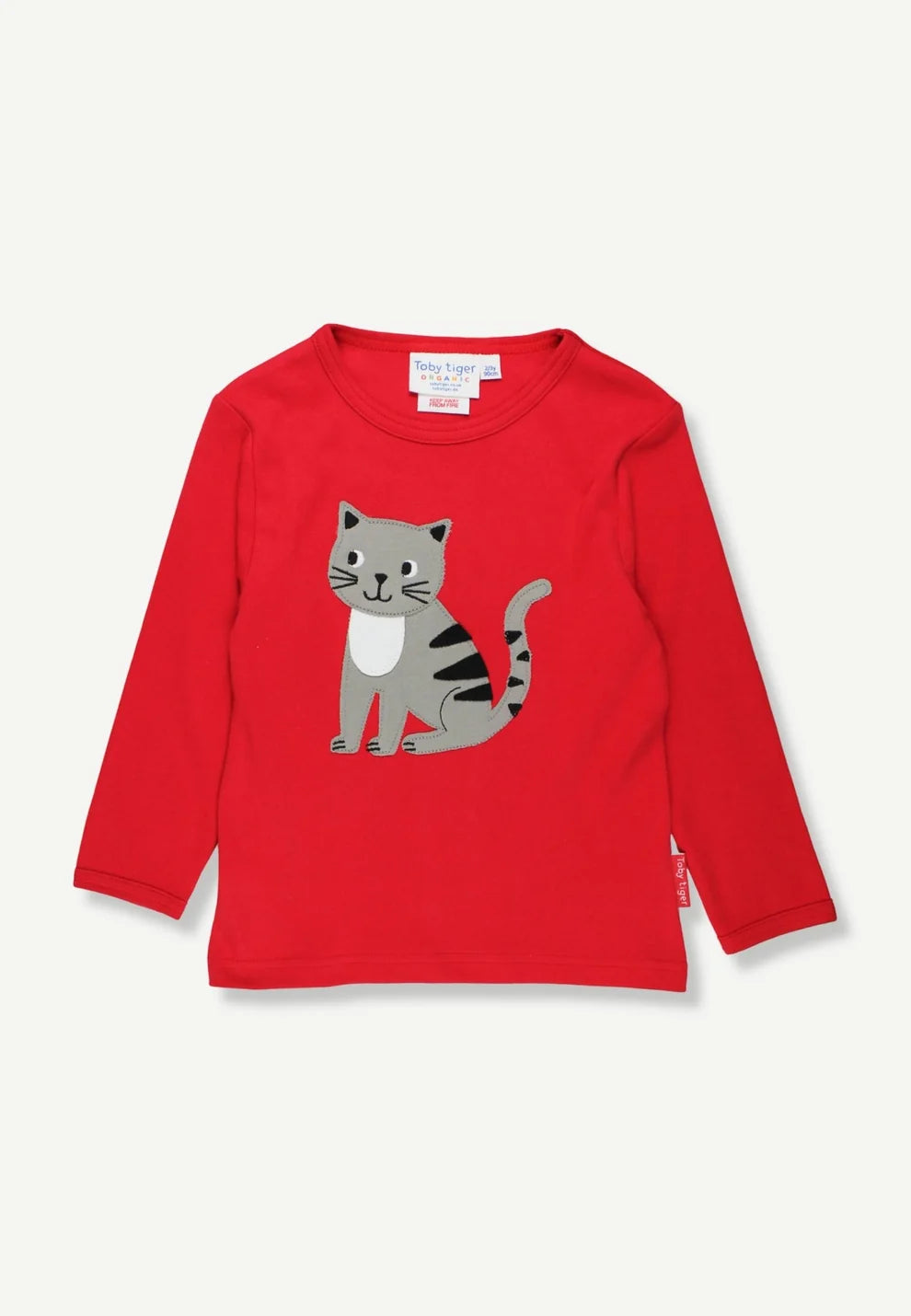 Toby Tiger Langarmshirt mit Katzen-Applikation GOTS