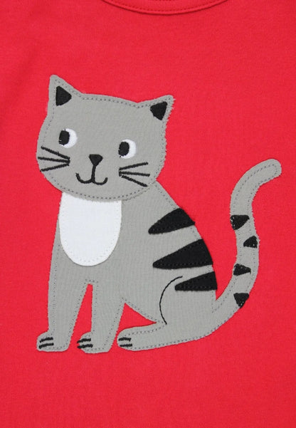 Toby Tiger Langarmshirt mit Katzen-Applikation GOTS