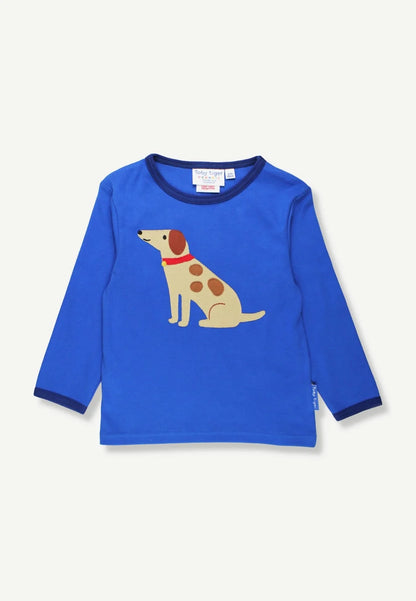 Toby Tiger Langarmshirt mit Hunde-Applikation GOTS