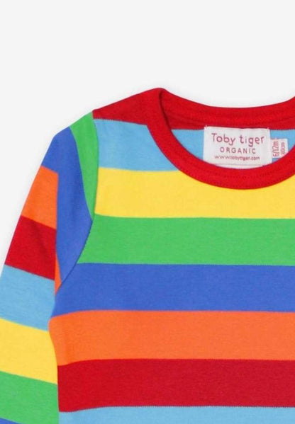 Toby Tiger Langarmshirt mit bunten Streifen aus Bio-Baumwolle GOTS
