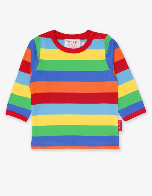 Toby Tiger Langarmshirt mit bunten Streifen aus Bio-Baumwolle GOTS