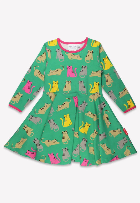 Toby Tiger Skaterkleid mit Kätzchenprint GOTS