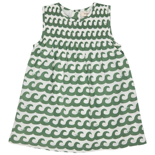 Pigeon Gesmocktes Sommerkleid mit Wellenprint GOTS