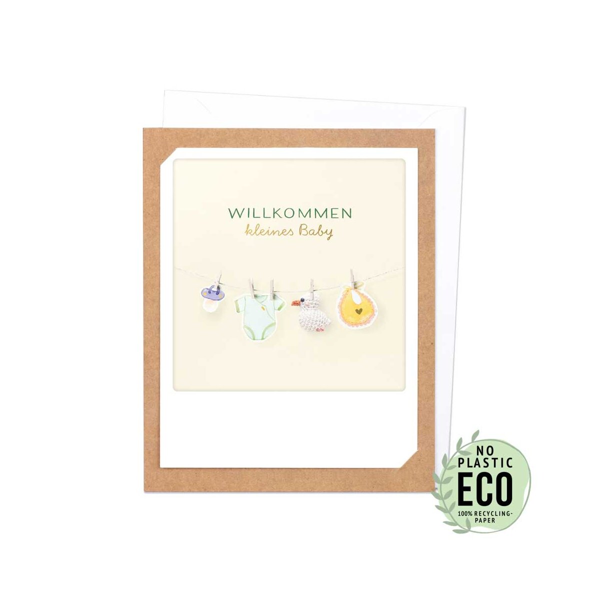 Pickmotion Klappkarte  'Kleines Baby Wäscheleine'