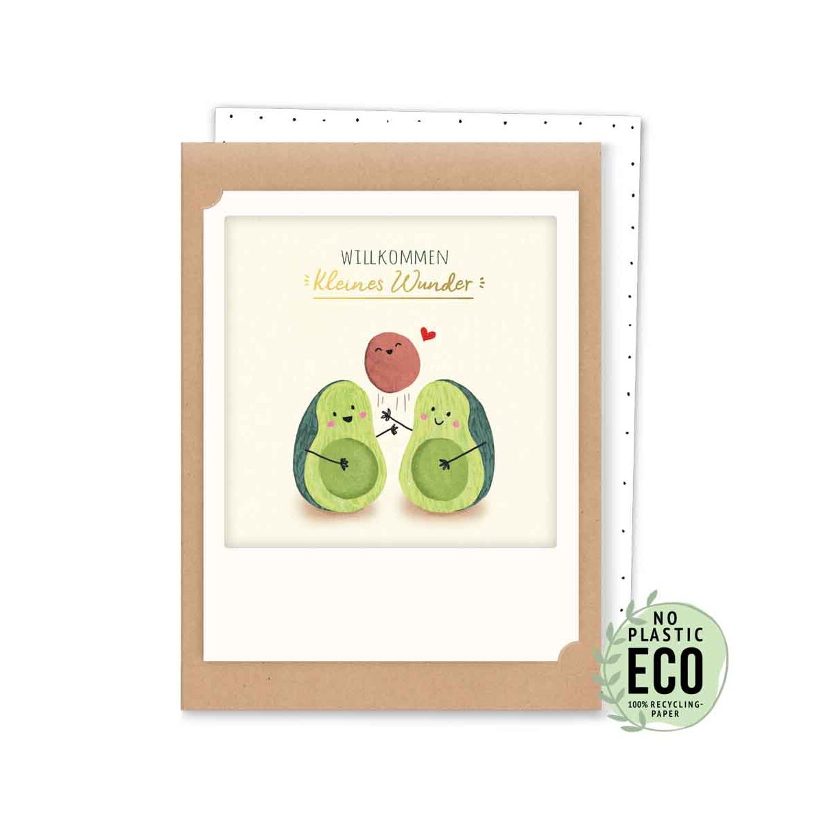 Pickmotion Klappkarte  'Willkommen kleines Wunder Avocado'