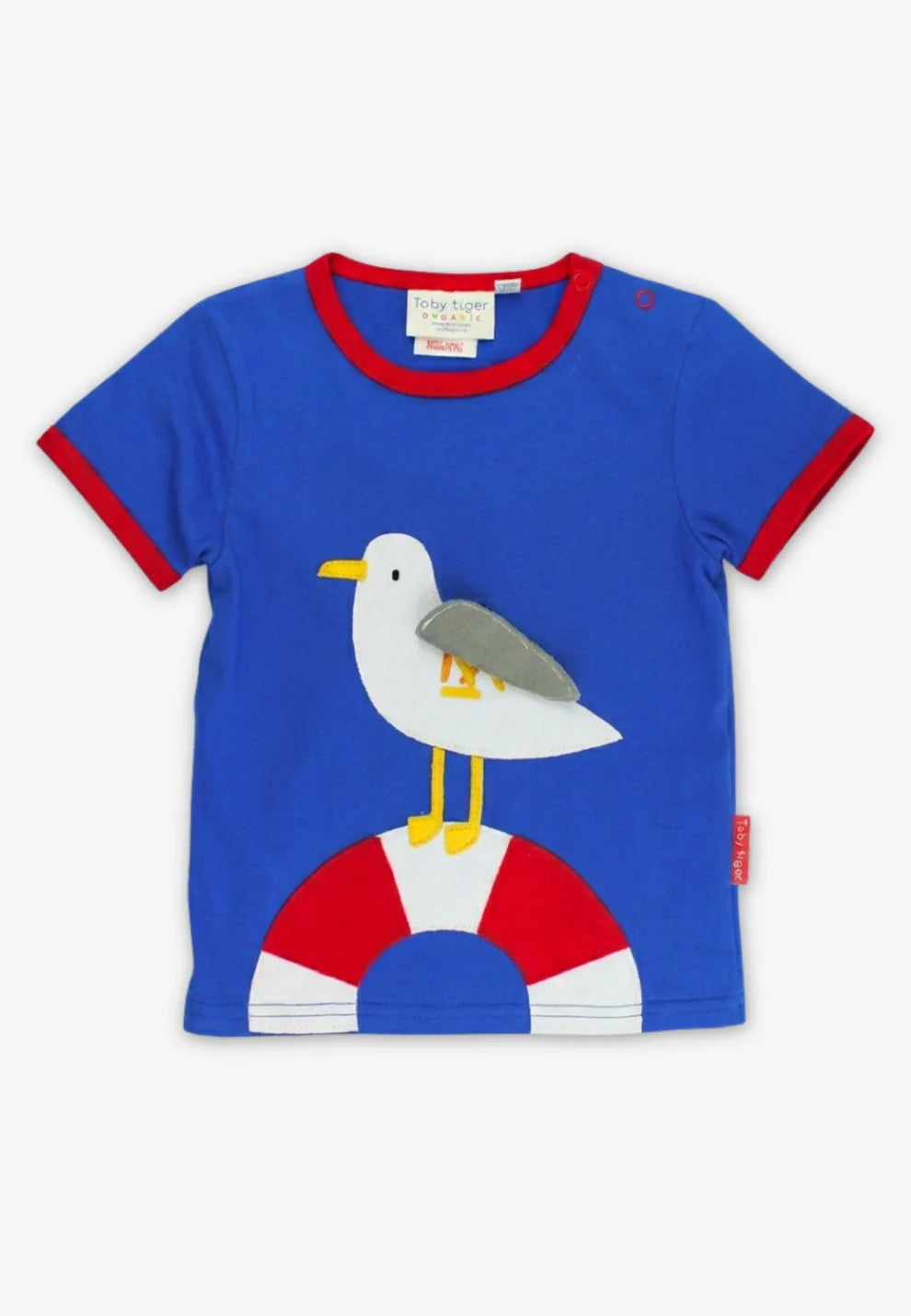 Toby Tiger T-Shirt mit Mövenapplikaton GOTS