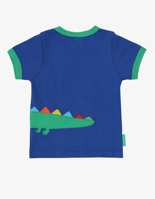 Toby Tiger T-Shirt mit Krokodilapplikation GOTS