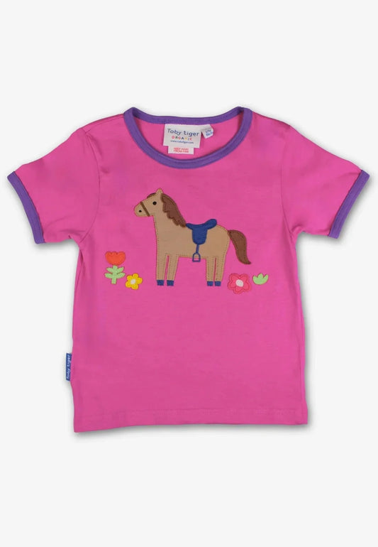 Toby Tiger T-Shirt mit Pferdeapplikation GOTS
