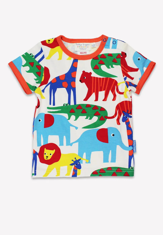 Toby Tiger T-Shirt mit Safariprint GOTS