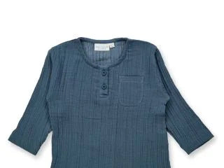 Sense Organics Langarmshirt in blaugrau GOTS